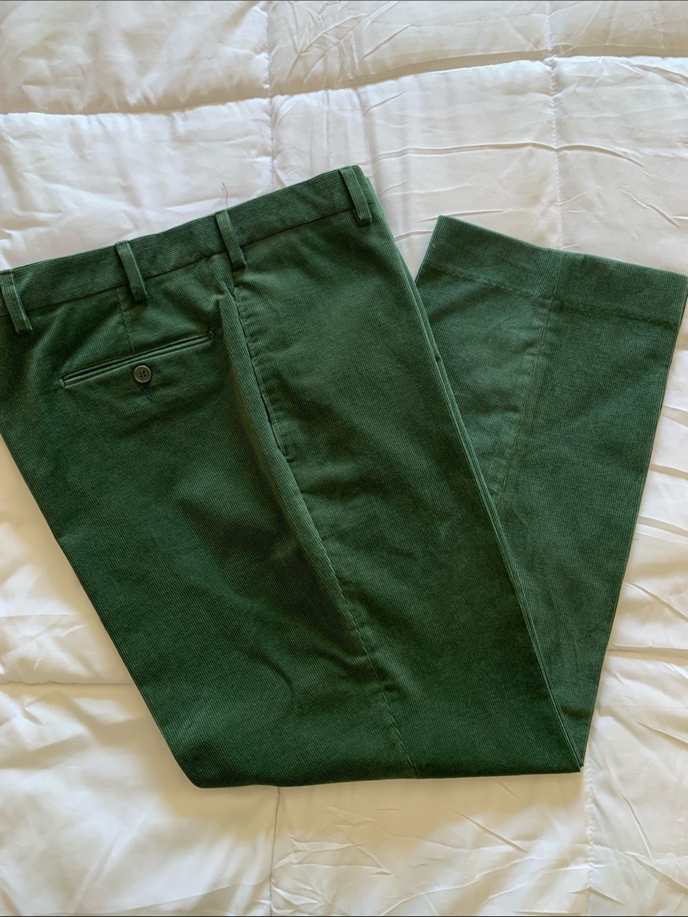 Ben Silver Charleston Olive Green Corduroy Pants Waist 36 Length 27 NWOT
